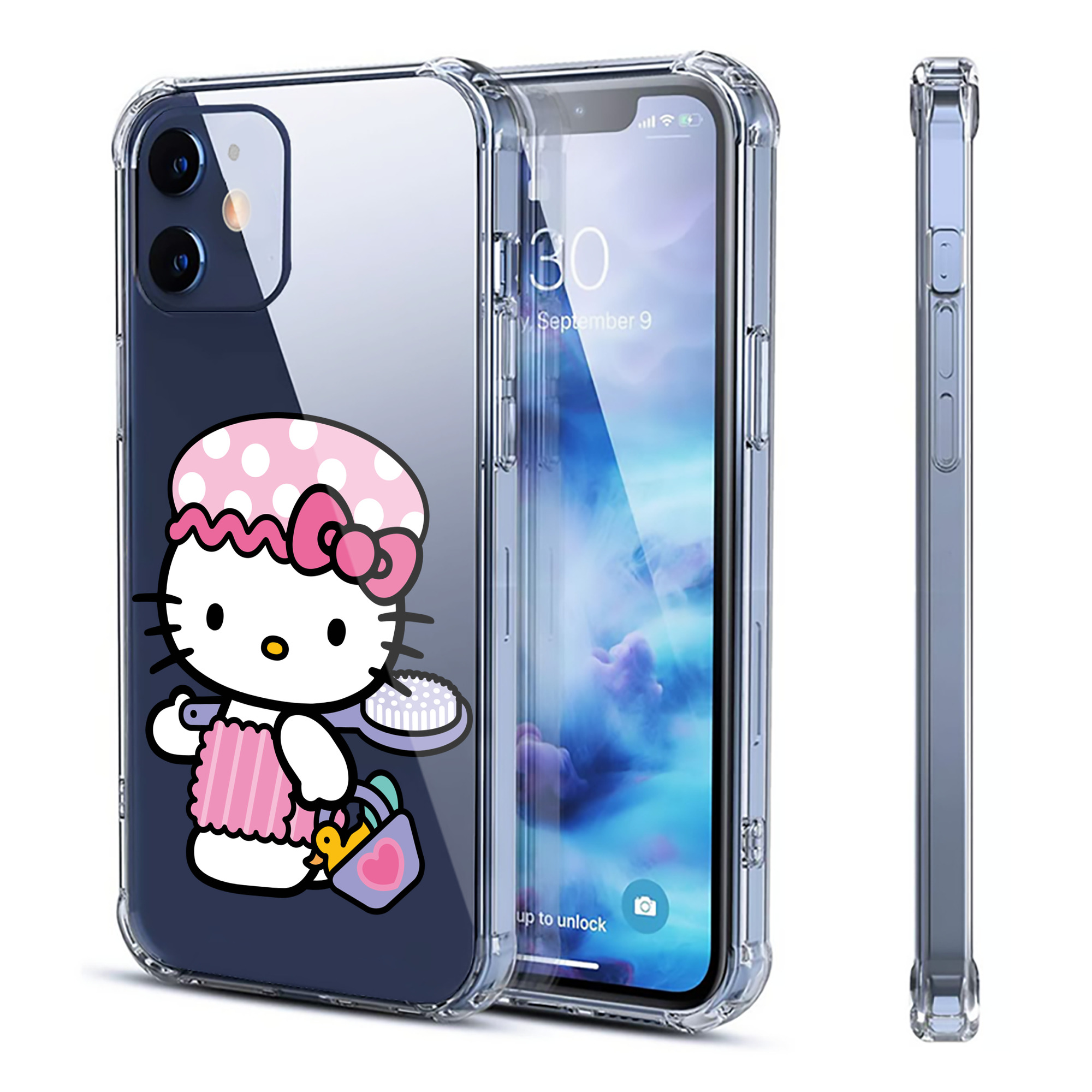 （画像用） Hello Kitty ハローキティ 【iPhone 12シリーズ対応】透明スマホケース（クリアソフトケース）